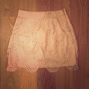 Light pink laser cut scalloped skirt