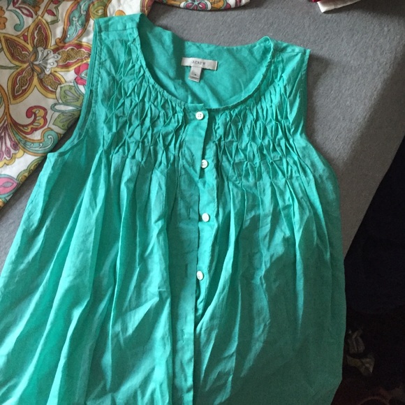Teal tank button down
