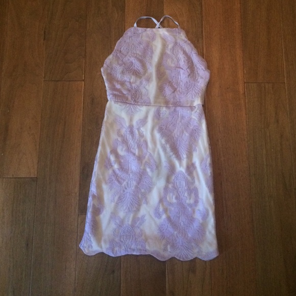 Lavender lace bodycon dress