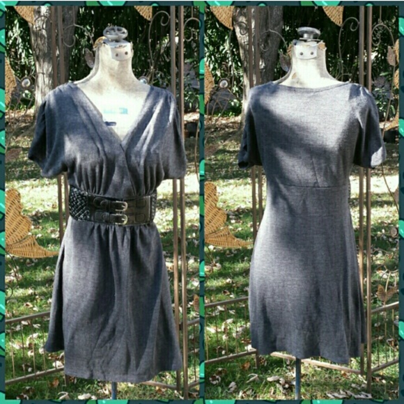 Delerious  Dresses & Skirts - SOLD Gray Dress w/Belt Design