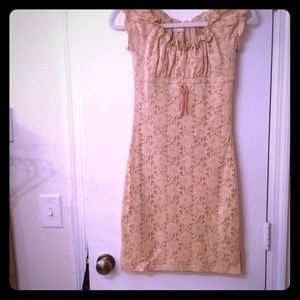 Fall beige eyelet dress