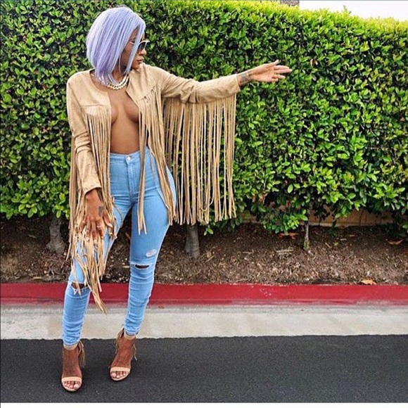 Suede fringe jacket