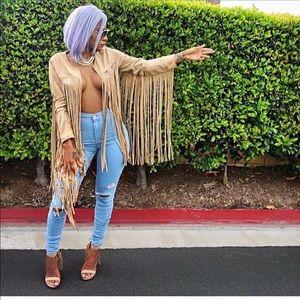 Suede fringe jacket