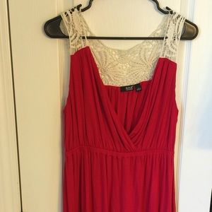a.n.a. Red Dress with Crochet Top