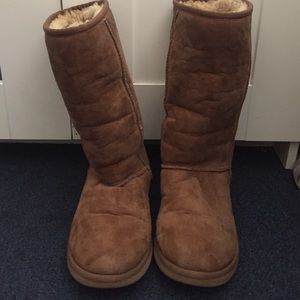 Classic tall chestnut UGG boots.
