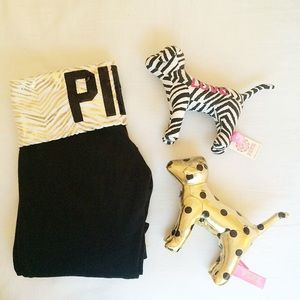 SOLD PINK Victoria's Secret Gold Zebra Yoga Pants