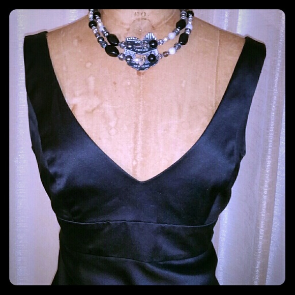 V neck satin dress