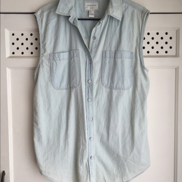 Jean shirt tank top forever 21 size s