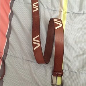 Brown leather RVCA belt