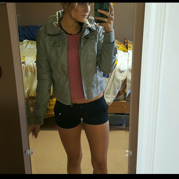 Grey Faux Leather Jacket - Picture 2 of 3