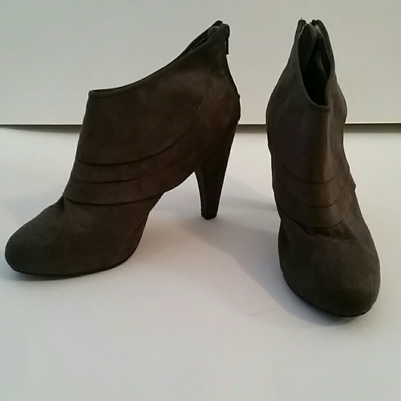 Dark Grey High Heel Ankle Booties