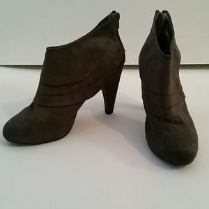 Dark Grey High Heel Ankle Booties
