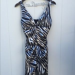 Satin zebra print Bebe dress