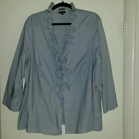 Talbots Blue/White Stripe Blouse