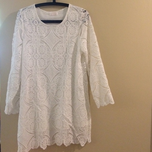 Long Sleeve white Lace dress