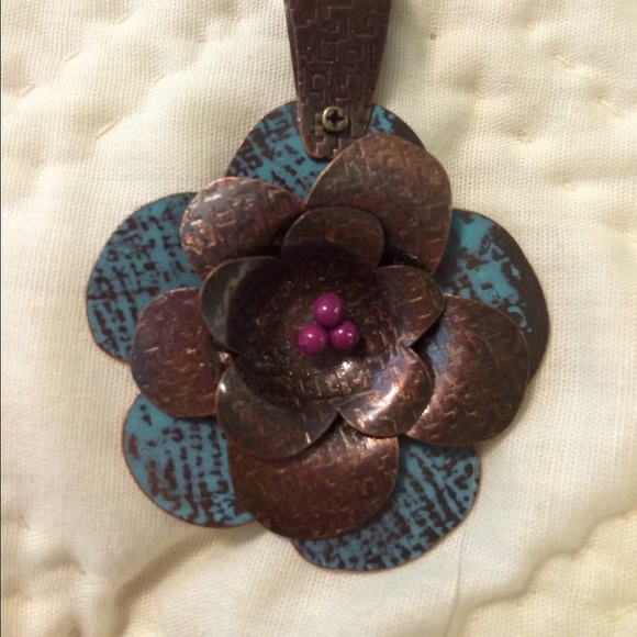 Copper flower pendent