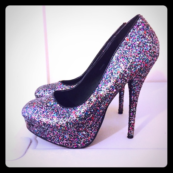 Glitter sparkle heels