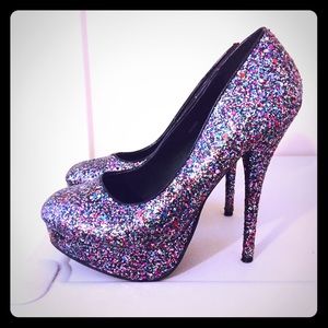 Glitter sparkle heels