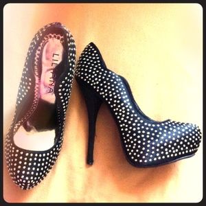‼️REDUCED‼️Black embellished high heels!! 👍👠💎