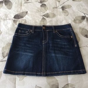 Blue jean short skirt