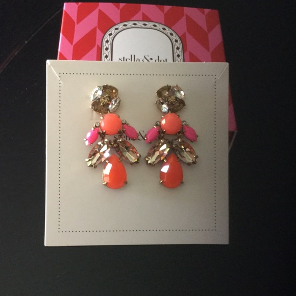 Stella & Dot pop geo chandelier/stud earrings