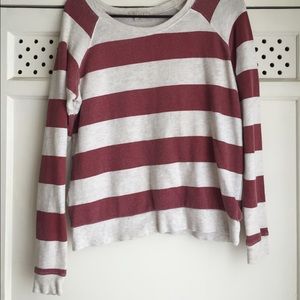 Red and cream Striped sweater