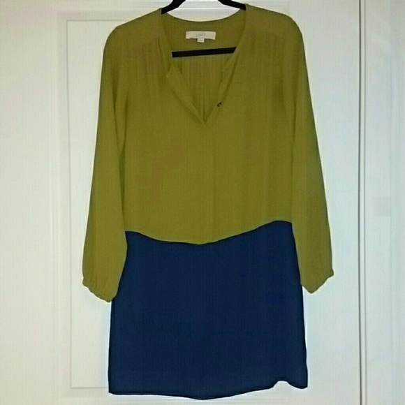 LOFT Colorblock shirt dress