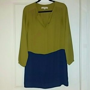 LOFT Colorblock shirt dress