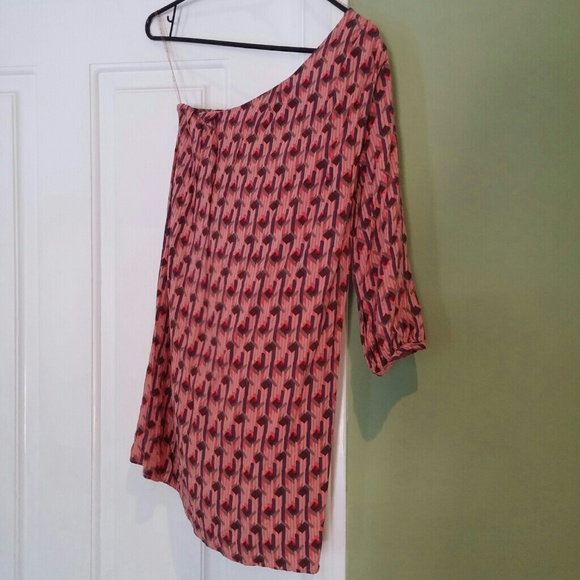 One shoulder geometric print dress/tunic