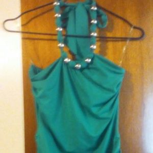 Kamora lee Simons cute neck tie tank