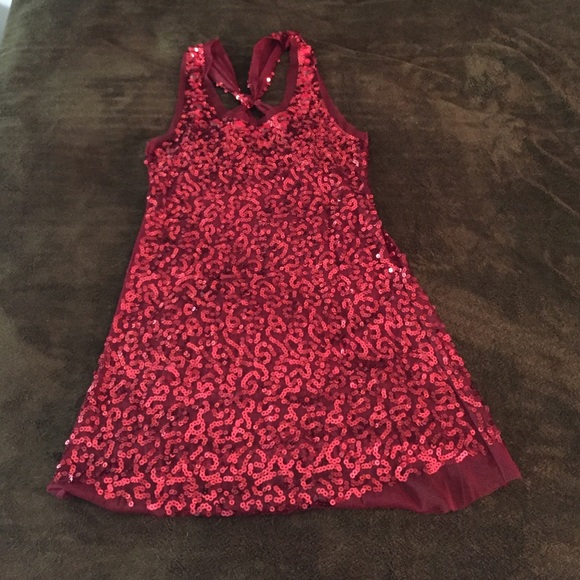 Sheer red sequin top (perfect for New Years!)
