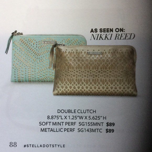 Stella & Dot metallic clutch