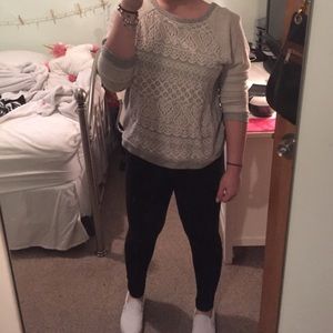 Lace overlay sweater