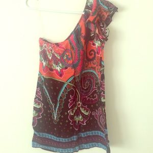 One shoulder printed dress