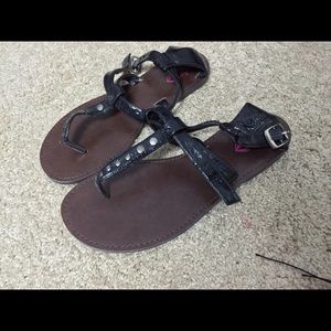 Torrid Black Thong Sandals