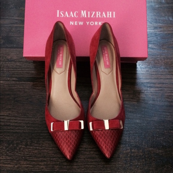 Isaac Mizrahi Lizette D'Orsay red suede heel - Picture 4 of 4