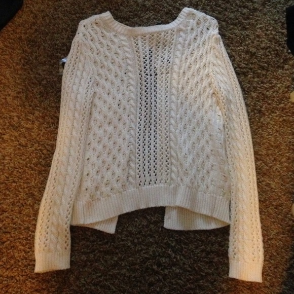 cream open back knit sweater