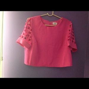 Pink cut out top