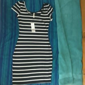 Dark blue and white dress
