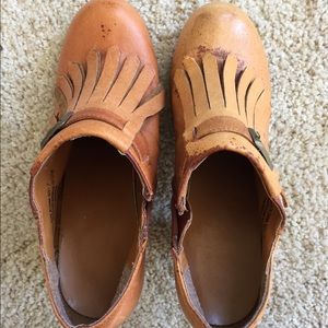 Two toned fringed urban outfitters booties