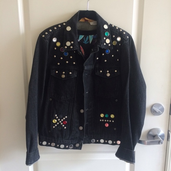 VINTAGE embellished oversize denim jacket