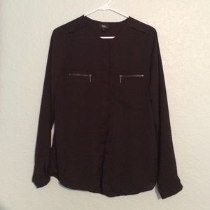 Long sleeved black dress shirt