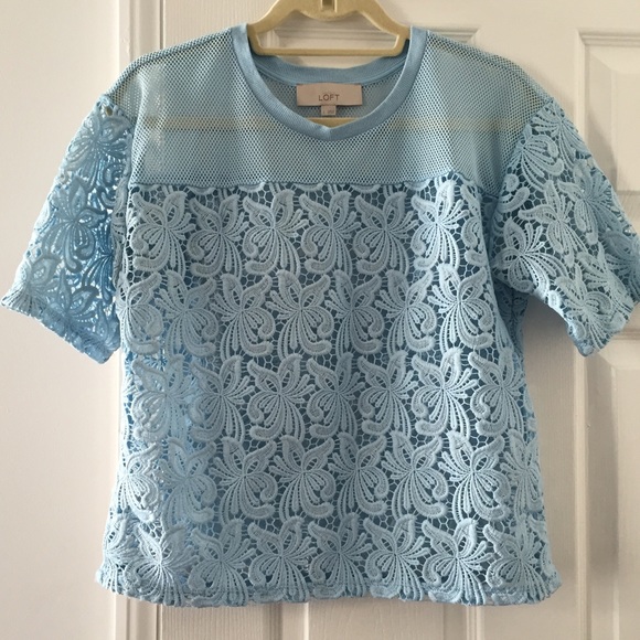 Blue lace top