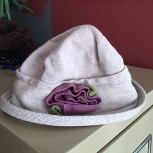 Cute hat with purple flower