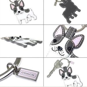 NEW Coach Auth French Bulldog Fob Keychain Keyring