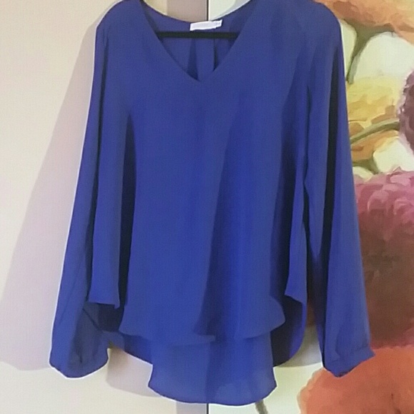 Indigo sheer long-sleeve shirt!
