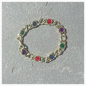 NWOT Gold Bracelet w Multi Colored Stones