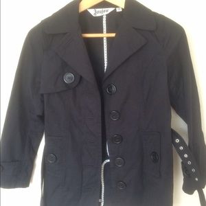 Children's Black Trench Coat