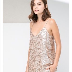 Mango Suit Separates Blush Sequin Tank Top