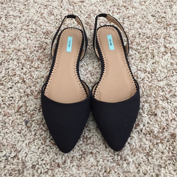 Black sling back flats
